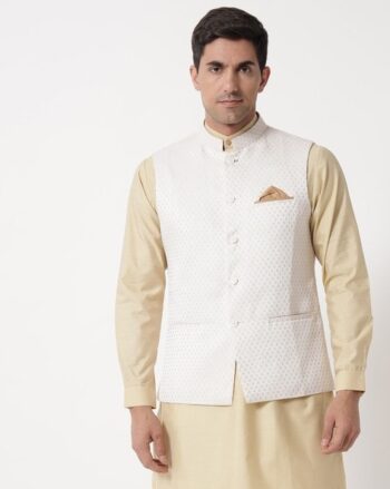 Men Geometric Woven Regular Fit Nehru Jacket