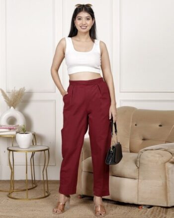 Women Cotton Relaxed Fit  Pants