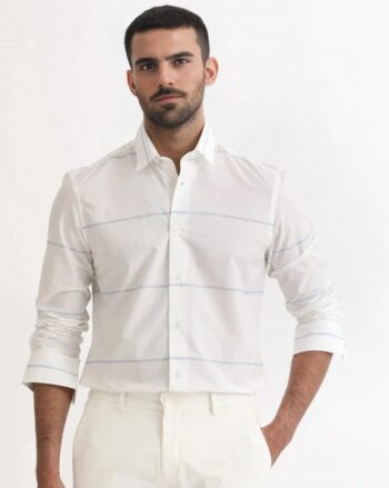 Men Tailored Fit Striped Shirt