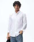 Men Regular Fit Shirt with Button-Down Collar