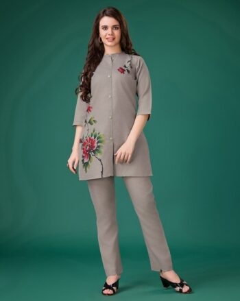 Women Floral Print Tunic & Pants Co-Ord Set