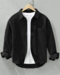 Men Boxy Fit Shirt with Spread-Collar