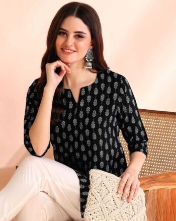 Women Block Print Relaxed Fit Tunic