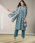 Women Floral Print Straight Kurta Set with Dupatta