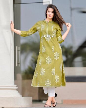 Women Floral Print Straight Kurti