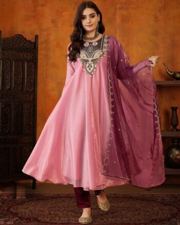 Women Embroidery A-line Kurta Set