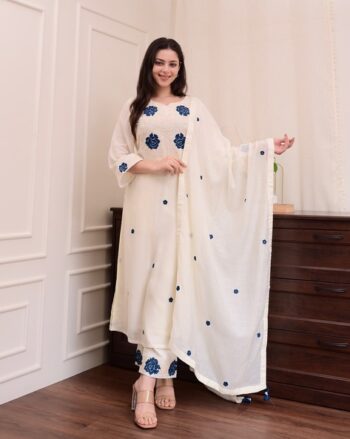 Women Embroidered A-Line Kurta Set