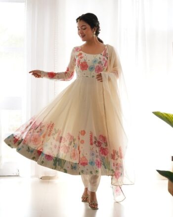 Women Floral Anarkali Kurta Set