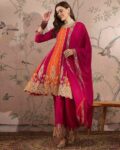 Women Embroidered Flared Kurta with Palazzo & Dupatta
