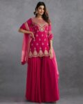 Women Embroidered Sharara Suit Set