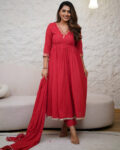 Women Embroidered Viscose Diamond Georgette Suit Set with Matching Dupatta