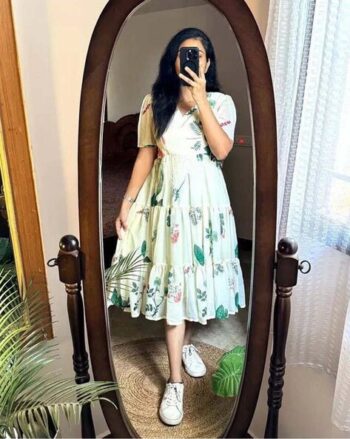 Fit and Flare Floral Gown Dress