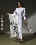 Women Leaf Print Straight Kurta Suit Set