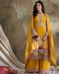 Women Embroidered Straight Kurta with Palazzo & Dupatta
