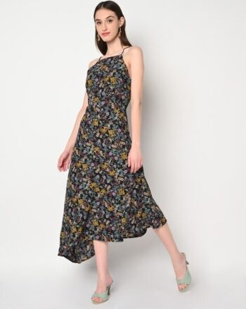 Floral Print A-Line Dress