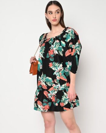 Starlet Floral Print A-Line Dress