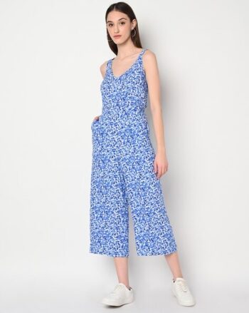 Printed V-Neck Jumpsuit