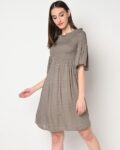 Smocked Fit& Flare Dress