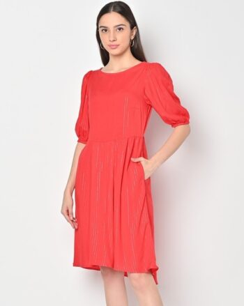 Striped A-Line Dress