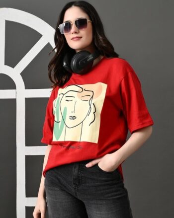 Women Graphic Print Regular Fit Round-Neck T-Shirt