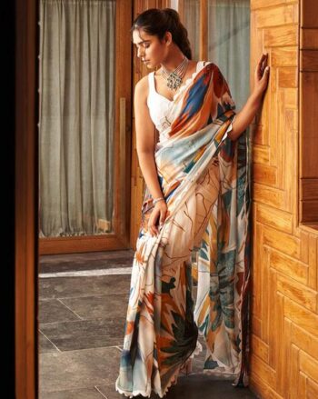 Women Floral Print Saree