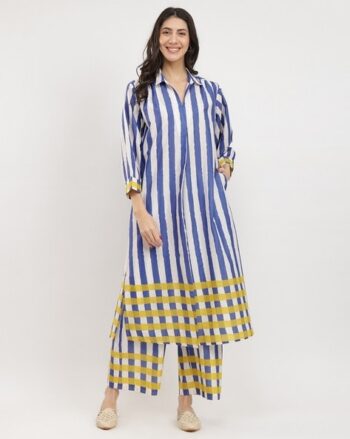 Women Stripes Pant-Suit Set