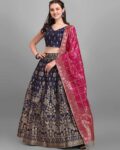 Floral Woven Lehenga Choli Set with Dupatta