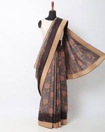 Floral Print Saree with Border