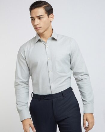 Men Regular Fit Shirt with Cuffed Sleeves