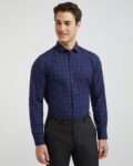 Men Regular Fit Spread Collar Shirt