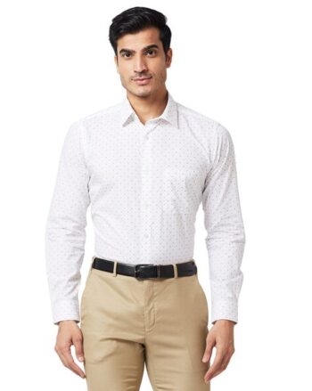 Micro Print Slim Fit Shirt with Patch Pocket