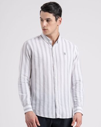 Men Stripes Loose Fit Shirt