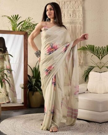 Women Floral Print Saree with Blouse Piece