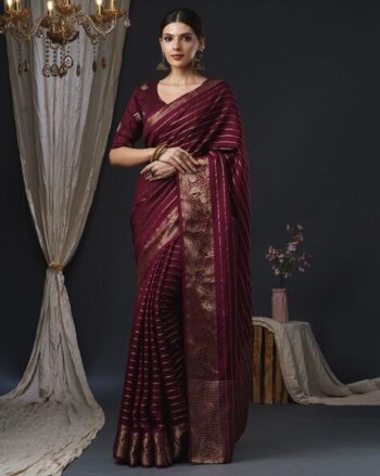 Woven Viscose Ethnic Motif Saree