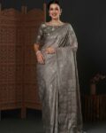 Women Floral Woven Saree with Tassels