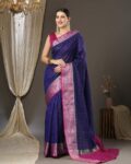 ri-wah_navy_blue_checked_saree_with_floral_woven_border.jpg