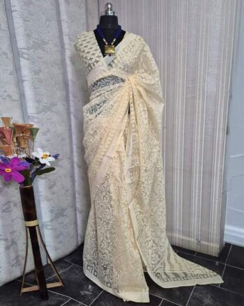 Floral Print Brasso Saree