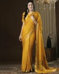 Women Floral Woven Banarasi Saree with Contrast Border