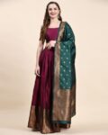 Women Flared Lehenga Choli with Printed Dupatta