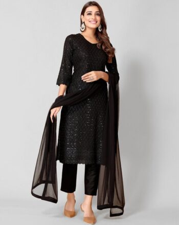 Embellished Straight Kurta Set