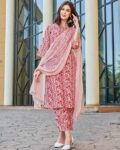 Women Floral Print Straight Kurta Suit Set