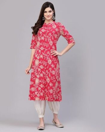 Floral Print A-Line Kurta