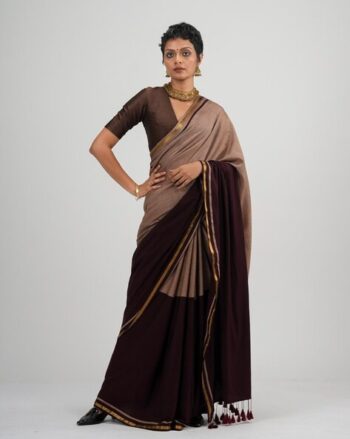 Half-and-Half Saree with Tassels