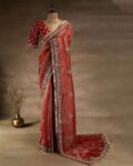 Women Heavy Soft Banarasi Crush Saree with Embroidered Sequence and Coding Work