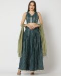 Foil Printed Flared Lehenga Choli & Dupatta Set