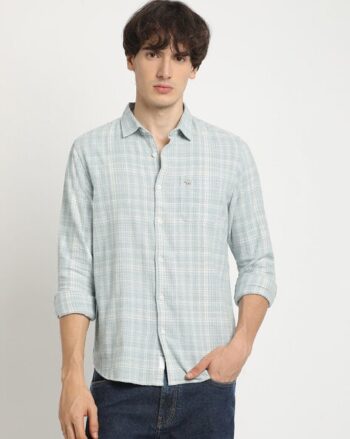 Checked Slim Fit Shirt with Patch Pocket