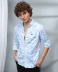 Tropical Print Shirt with Patch Pocket