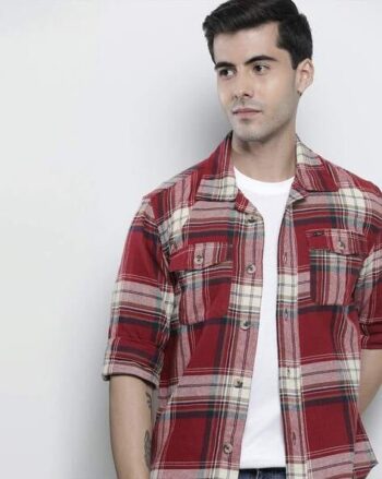 Checked Shirt with Buttoned Flap Pockets