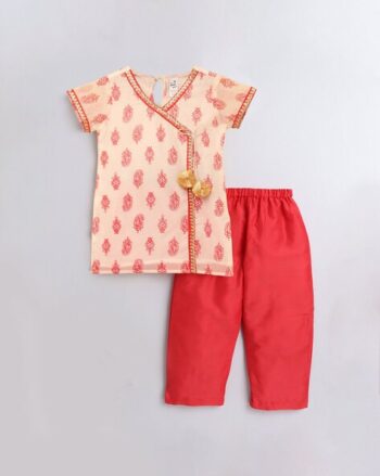Paisley Print Straight Kurta with Pants Set