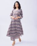 Women Chevron Print Kurta & Palazzos Set